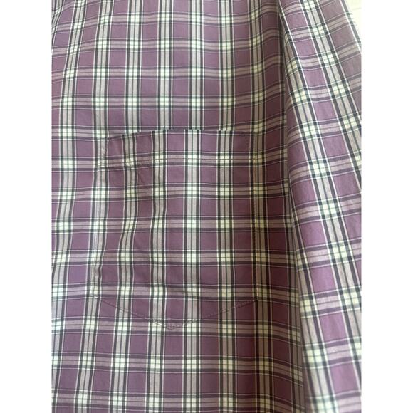 J. Crew Factory Men Slim Fit Flex Wash Purple and White Plaid Collar Button Down - Picture 6 of 7